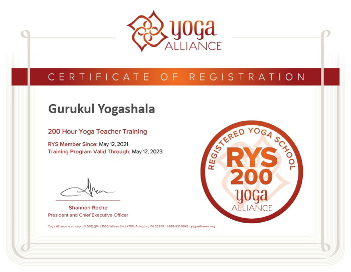 YOGA ALLIANCE U.S.A Certification